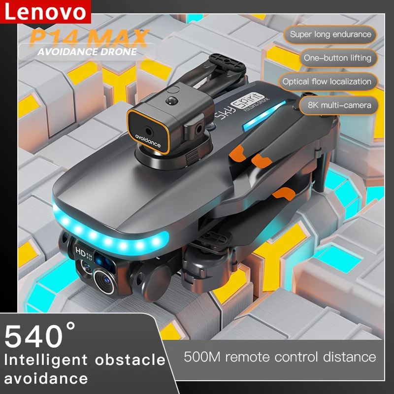 

LENOVO P14 Max Drone GPS 8K HD Profesional UAV Dual Camera Obstacle Avoidance Foldable Brushless Aircraft Helicopter 5G RC 5000M