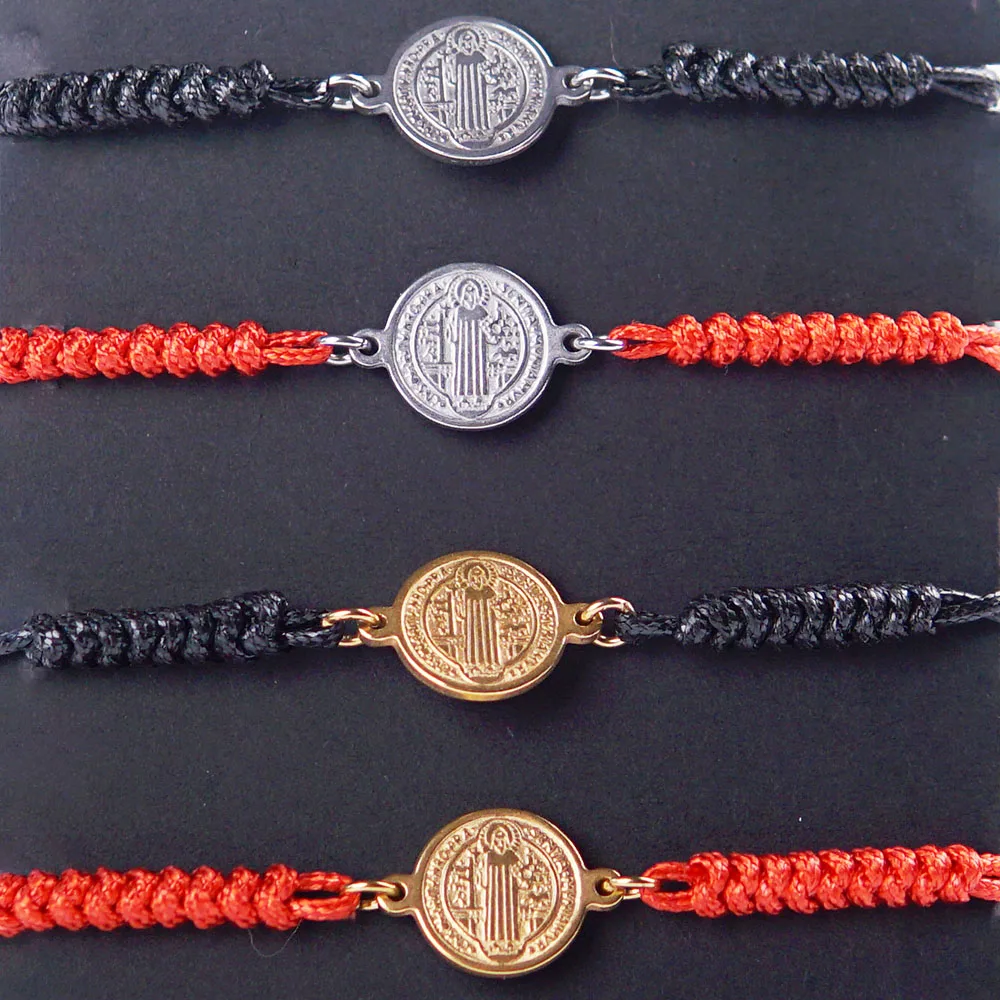 San Benito Stainless Steel Bracelet For Women Metal Saint Benedict Medal Bracelet Adjustable Rope Chain Braid Pulseras Mujer
San Benito Stainless Steel Bracelet For Women Metal Saint Benedict Medal Bracelet Adjustable Rope Chain Braid Pulseras Mujer