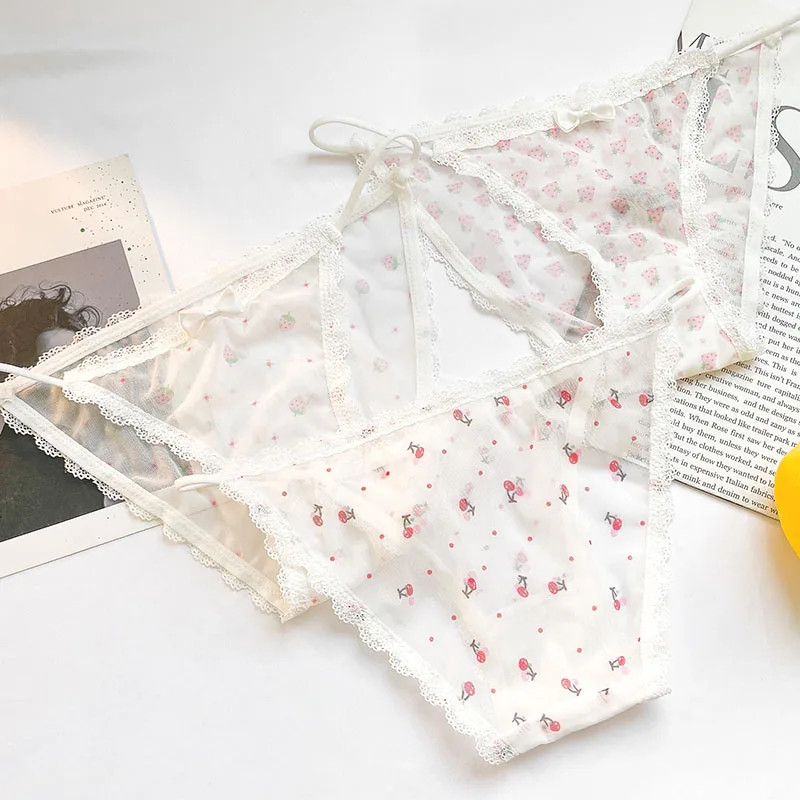 Cute Girls Ladies Mesh T-Back T-String Thongs Sexy Panties Transparent Strawberry Cherry Low-Waisted Seamless Underwear Women
Cute Girls Ladies Mesh T-Back T-String Thongs Sexy Panties Transparent Strawberry Cherry Low-Waisted Seamless Underwear Women