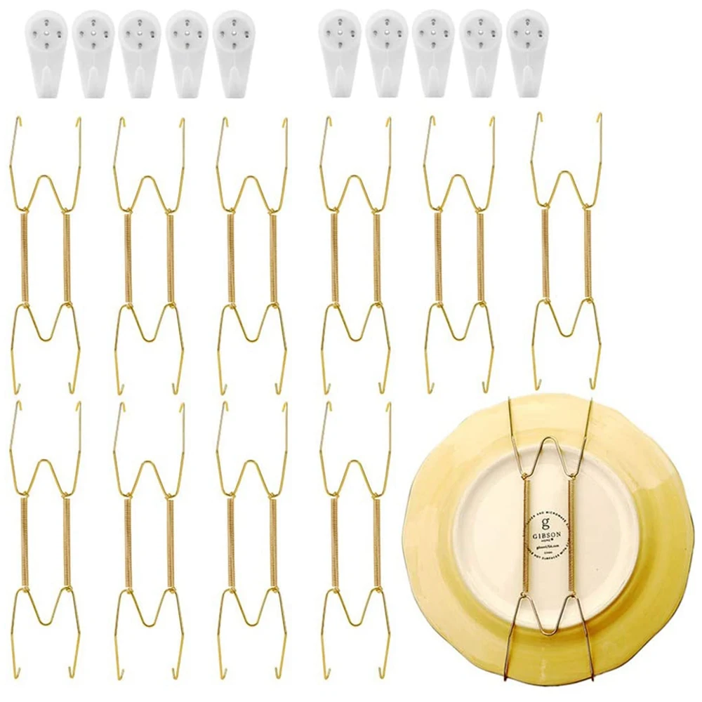 Stainless Steel Plate Hangers for Walls Compatible Decorative Plates Hooks Dish Diaplay Holder with 10 PCS Wall Hooks
Stainless Steel Plate Hangers for Walls Compatible Decorative Plates Hooks Dish Diaplay Holder with 10 PCS Wall Hooks