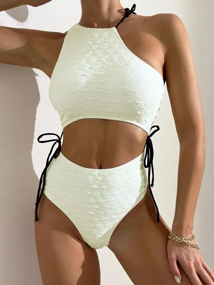 2023 New Swimming Costume Female Solid Colour Sexy Tight Lacing Waist Resistant One-Piece Swimming Costume Sleeveless Beach Set
2023 New Swimming Costume Female Solid Colour Sexy Tight Lacing Waist Resistant One-Piece Swimming Costume Sleeveless Beach Set