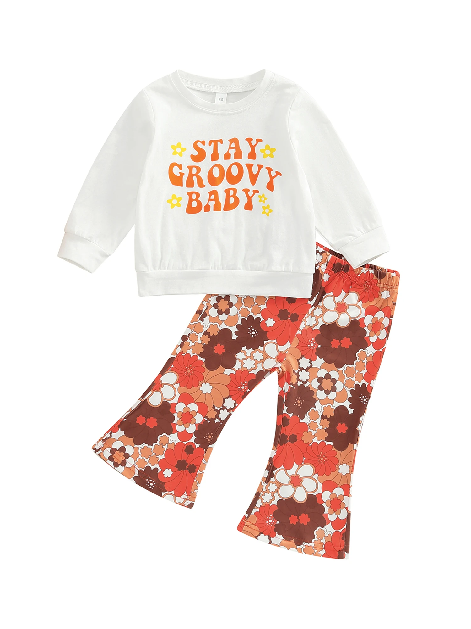 Toddler Baby Girls Casual Suit Letter Printed Long Sleeve Round Neck Tops Floral Printed Flared Long Pants
Toddler Baby Girls Casual Suit Letter Printed Long Sleeve Round Neck Tops Floral Printed Flared Long Pants