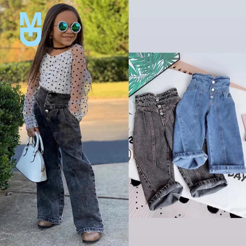 New Girls Wide-legged Jeans Spring And Autumn Children Loose Straight Soft Denim Pants Chubby Kid High Waist Jeans
New Girls Wide-legged Jeans Spring And Autumn Children Loose Straight Soft Denim Pants Chubby Kid High Waist Jeans