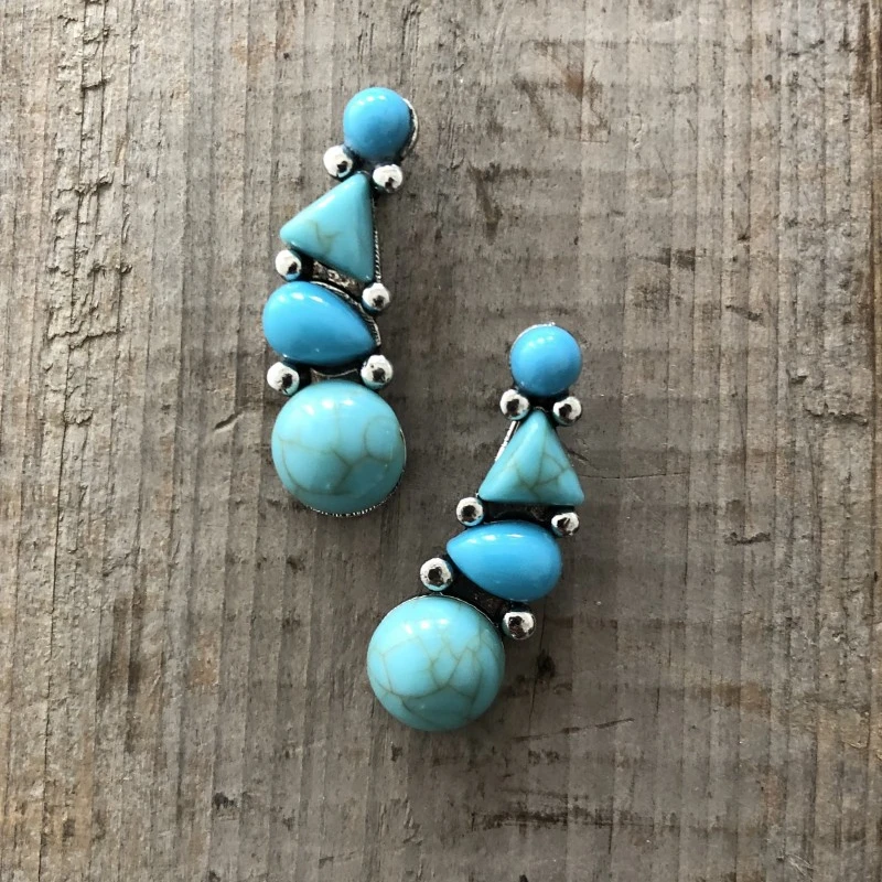 2023 New Geometric Turquoise Earrings Vintage Thai Silver Unique Women's Handmade Turquoise Hook Earrings
2023 New Geometric Turquoise Earrings Vintage Thai Silver Unique Women's Handmade Turquoise Hook Earrings