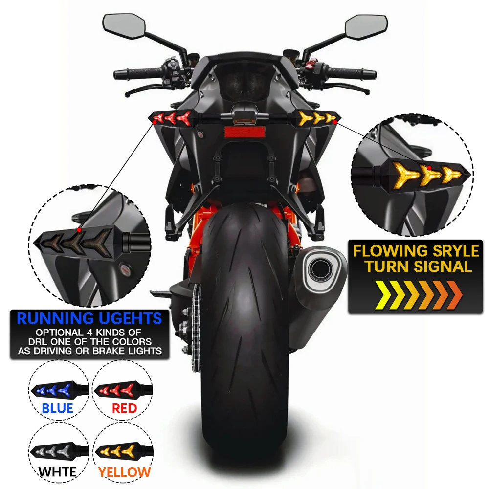 Universal Motorcycle Flowing Light Turn Signal Light 12v Waterproof Amber Flasher Indicator Blinker Rear Lights Indicator Lamp
Universal Motorcycle Flowing Light Turn Signal Light 12v Waterproof Amber Flasher Indicator Blinker Rear Lights Indicator Lamp