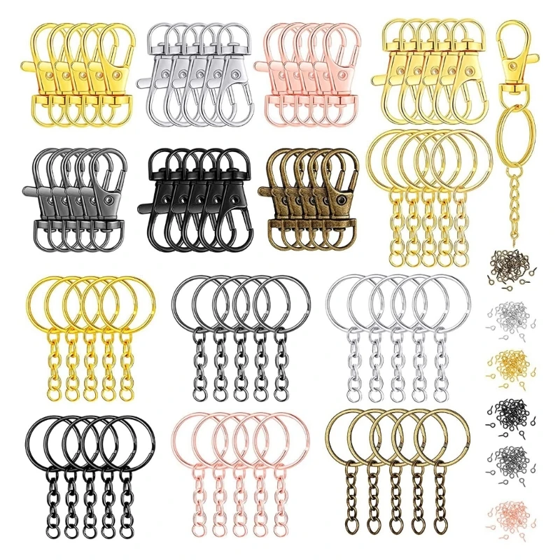 Swivel Buckle Set Lanyard Snap Hook Keyring with Chain Metal Lanyard Keychain Hook for Keychain Jewelry Diy Crafts 
Swivel Buckle Set Lanyard Snap Hook Keyring with Chain Metal Lanyard Keychain Hook for Keychain Jewelry Diy Crafts