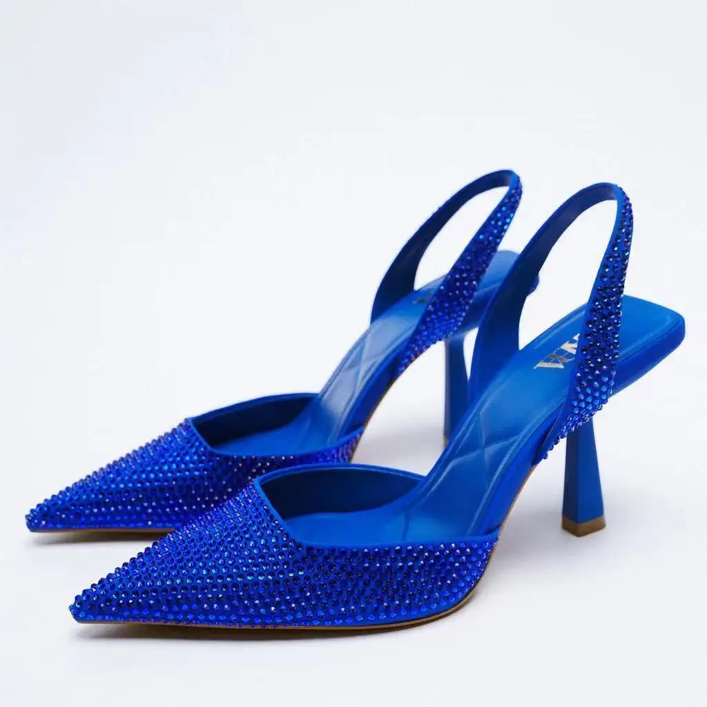 Women's Sandals 2022 New Pointed Color Diamond Decoration Slingback High-heeled Mules Women's Wedding Shoes
Women's Sandals 2022 New Pointed Color Diamond Decoration Slingback High-heeled Mules Women's Wedding Shoes