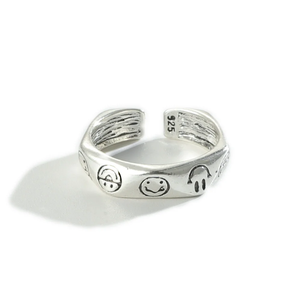 Coconal Trendy Couples Silver Color Personality Smiling Face Geometry Thai Finger Ring For Women Men Punk Party Wedding Jewelry
Coconal Trendy Couples Silver Color Personality Smiling Face Geometry Thai Finger Ring For Women Men Punk Party Wedding Jewelry