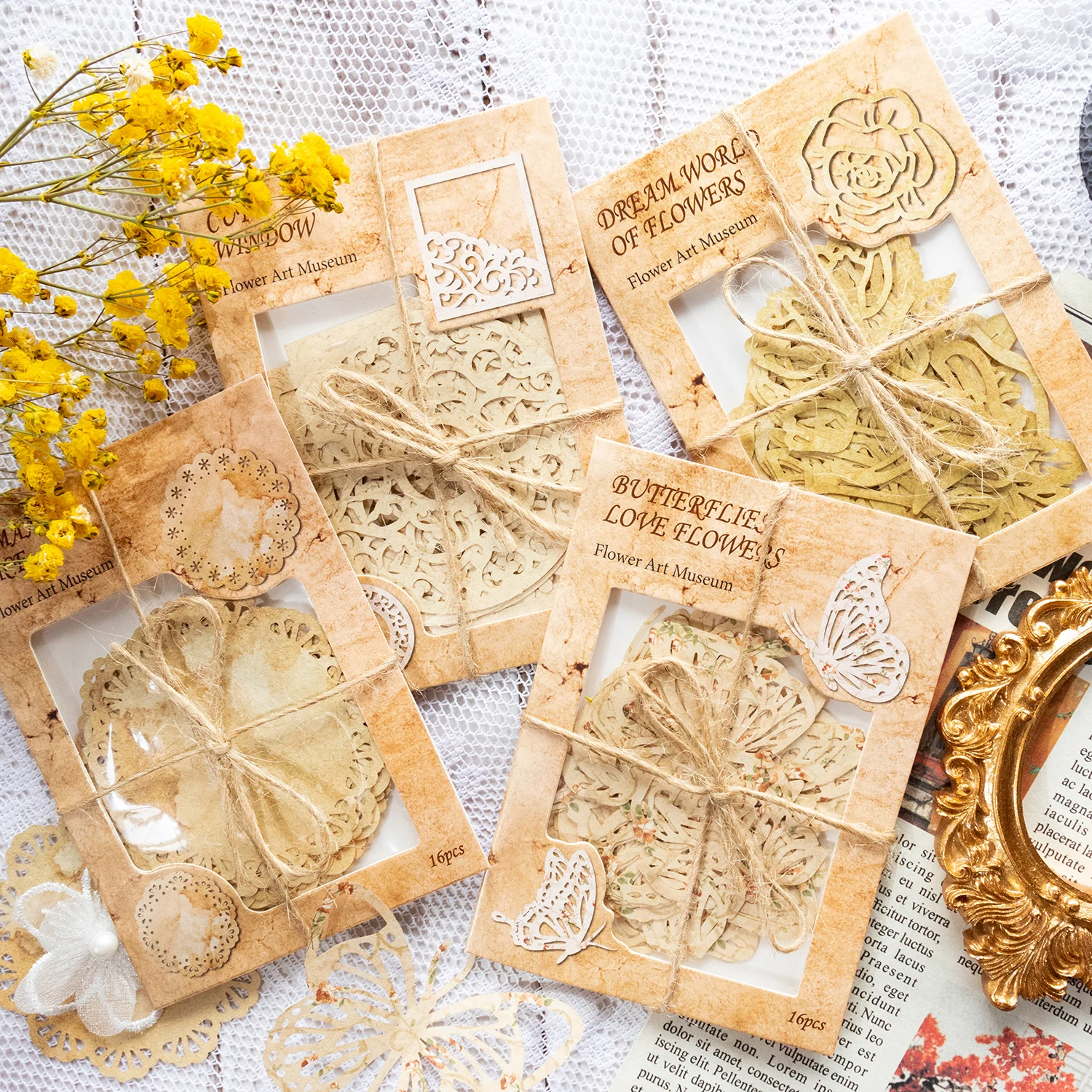 16pcs Flower Art Museum Special Paper Hollowing Craft Frame Collage Journal Planner Scrapbooking Vintage Decorative DIY Paper
16pcs Flower Art Museum Special Paper Hollowing Craft Frame Collage Journal Planner Scrapbooking Vintage Decorative DIY Paper