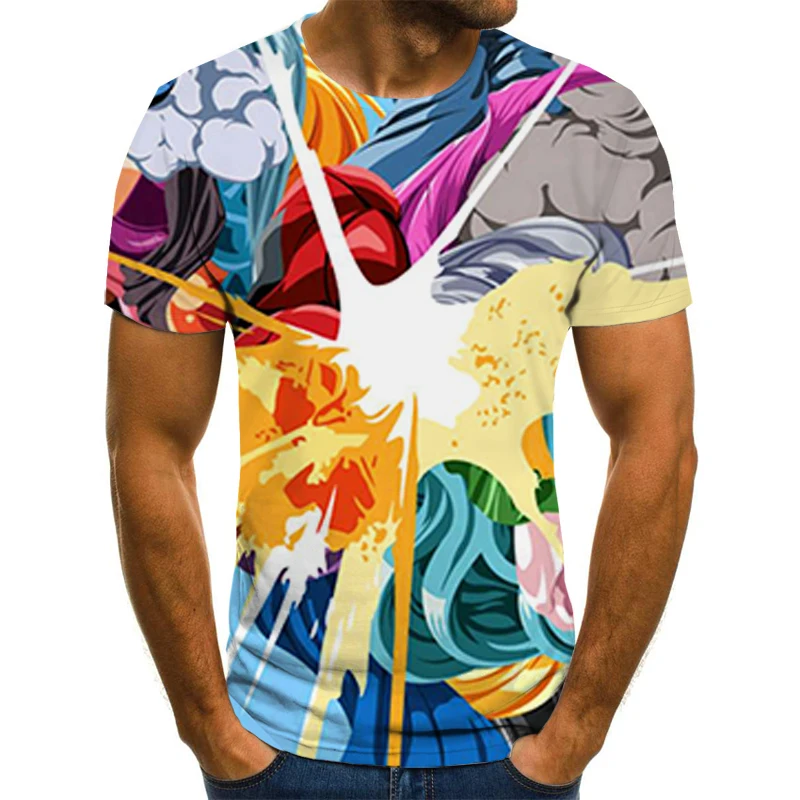 

Summer Casual Men's 3DT Shirt Fashion Breathable Casual Short-sleeved New Round Neck Everyday Street 3d T-shirt XS-5XL