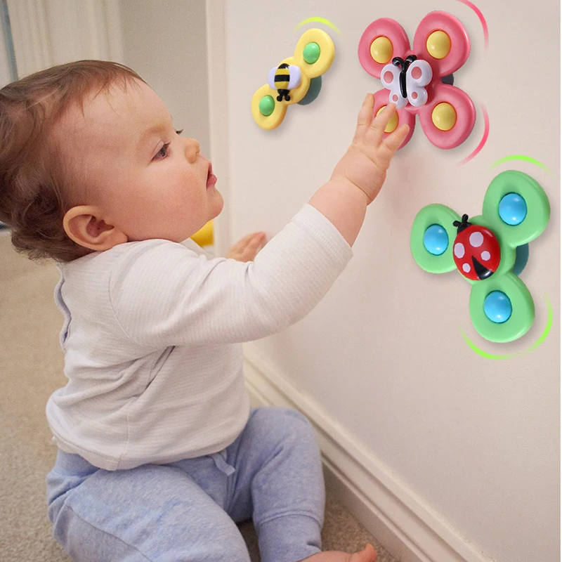 

Baby Cartoon Fidget Spinner Toys Colorful Insect Gyro Toy Relief Stress Educational Fingertip Rattle Bath Toys For Baby Infant