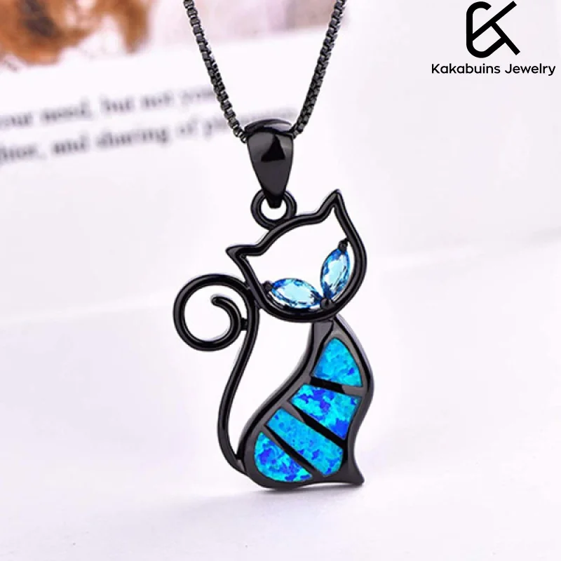 Unique Personality Hollow Animal Necklace Blue Cat Pendant Cute Beautiful Girl Jewelry Accessories Anniversary Gift
Unique Personality Hollow Animal Necklace Blue Cat Pendant Cute Beautiful Girl Jewelry Accessories Anniversary Gift