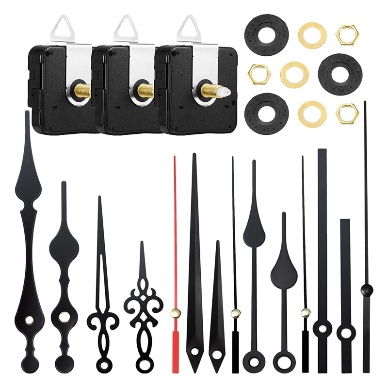 DIY Clock Hands,3 High Torque Long Shaft Quartz Clock Movement Mechanism Motor 5 Sets Kit Hands Replacement Accessories
DIY Clock Hands,3 High Torque Long Shaft Quartz Clock Movement Mechanism Motor 5 Sets Kit Hands Replacement Accessories