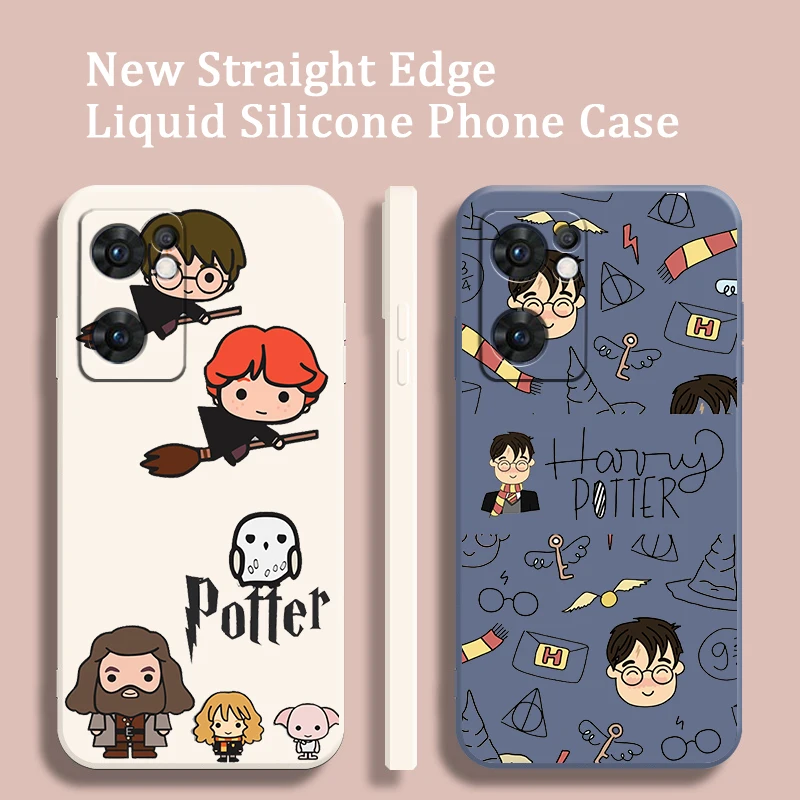 

Cartoon Cute Potters Wand Harries Phone Case For OPPO A73 A31 2020 Reno7 SE 6 5 4 2 Z Lite Pro Plus 5G Funda Liquid Rope Cover