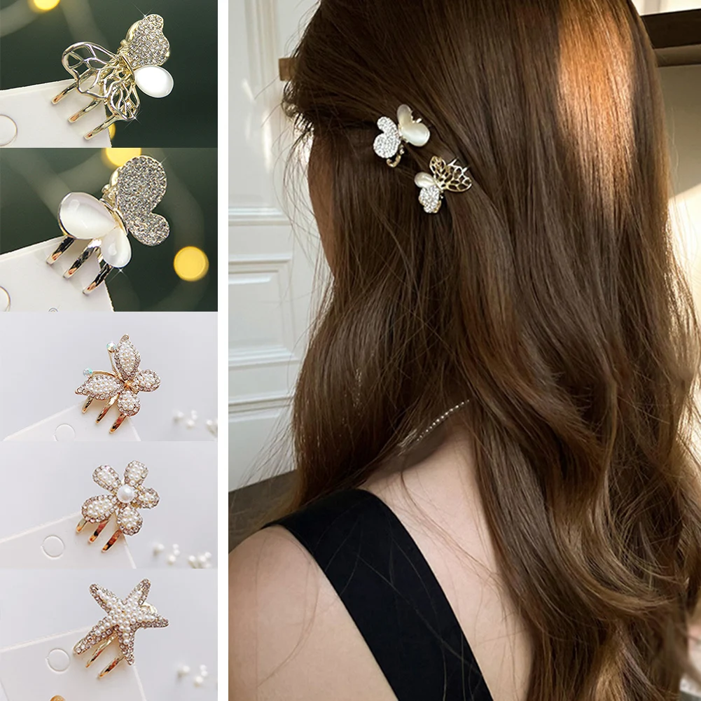 Small Rhinestone Butterfly Hairpin Cute Pearl Grabs Hair Claws Summer Beach Metal Hair Clip For Women Sweet Hair Accessories
Small Rhinestone Butterfly Hairpin Cute Pearl Grabs Hair Claws Summer Beach Metal Hair Clip For Women Sweet Hair Accessories
