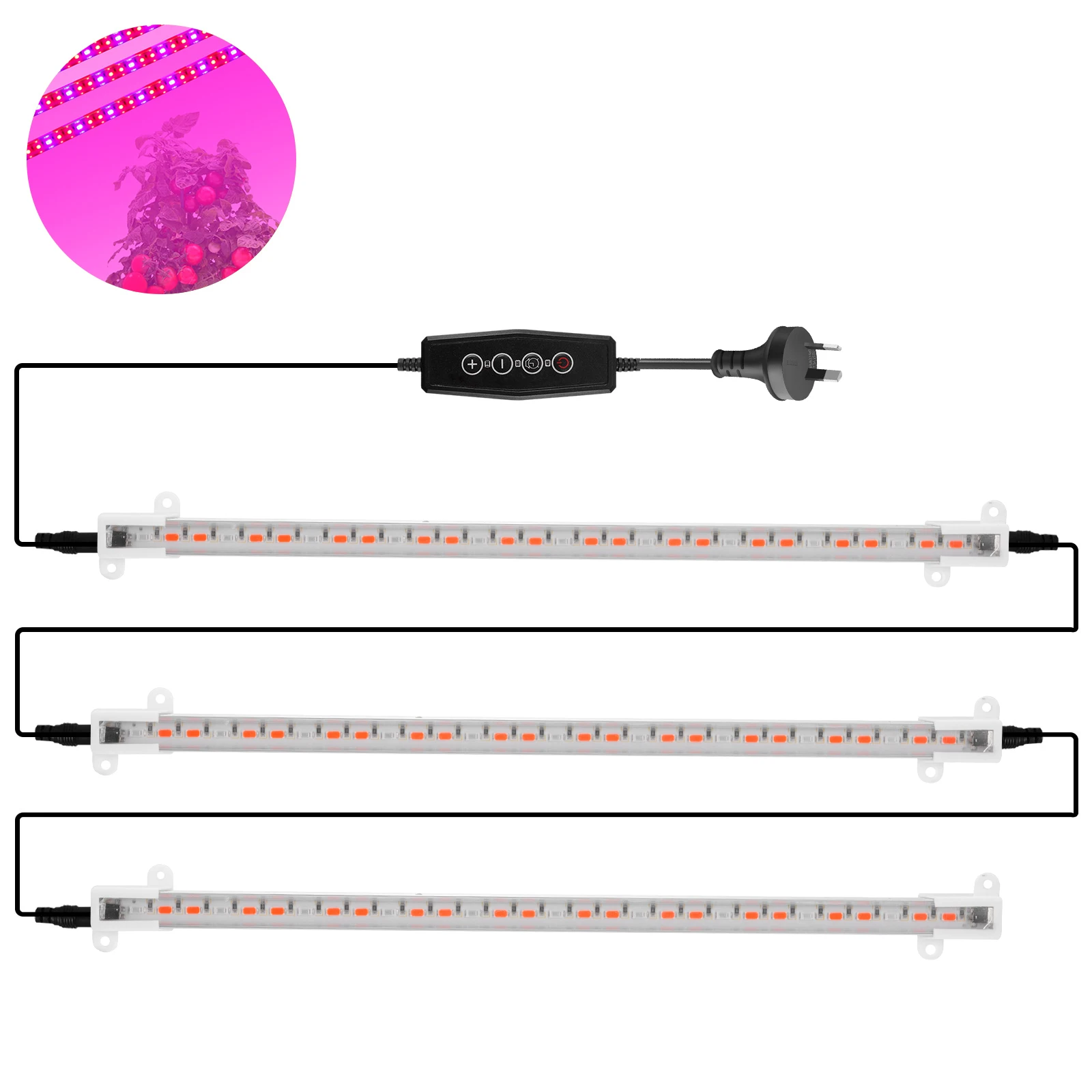 LED Plant Light Tube AU/EU Plug 3 Tubes Pink Light Indoor Full-spectrum Plant Growth Lamp Flower Planting Supplement Light
LED Plant Light Tube AU/EU Plug 3 Tubes Pink Light Indoor Full-spectrum Plant Growth Lamp Flower Planting Supplement Light