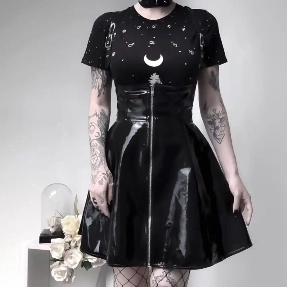 Hot Sales Women Sexy Punk Slim Zipper Faux Leather Suspender Skirt Nightclub Short Dress
Hot Sales Women Sexy Punk Slim Zipper Faux Leather Suspender Skirt Nightclub Short Dress