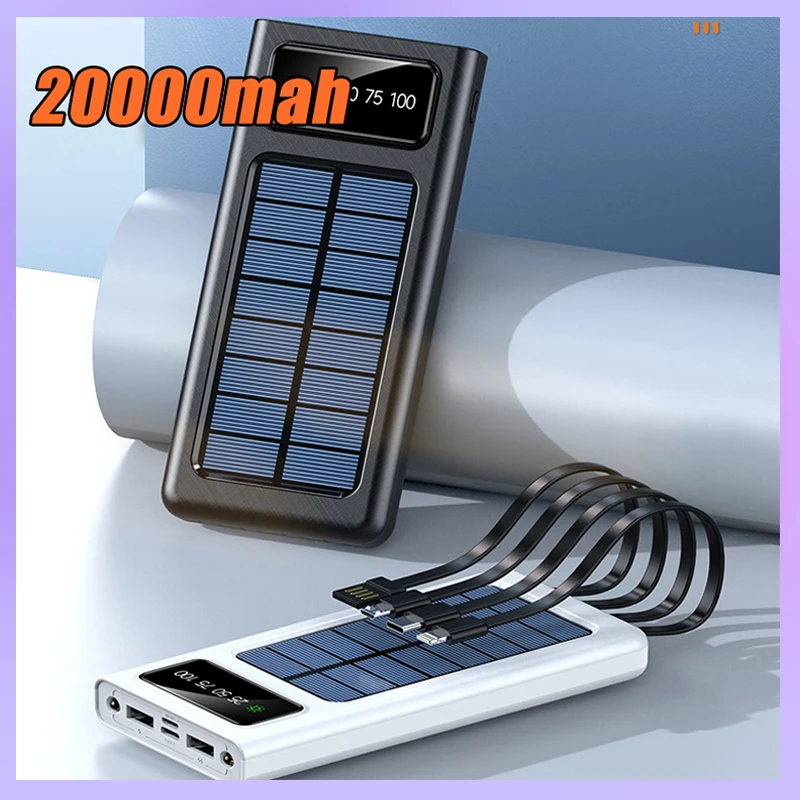 Solar Power Bank 20000mah Portable Fast Charging Poverbank External Battery Charger With LED Light Powerbank for All Smartphones
Solar Power Bank 20000mah Portable Fast Charging Poverbank External Battery Charger With LED Light Powerbank for All Smartphones