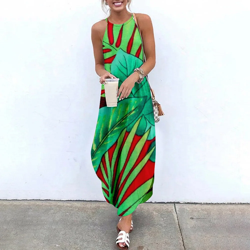 Spring Summer Women Strap Printed Sexy Beach Long Maxi Dress Sleeveless Vintage Clothing Holiday
Spring Summer Women Strap Printed Sexy Beach Long Maxi Dress Sleeveless Vintage Clothing Holiday