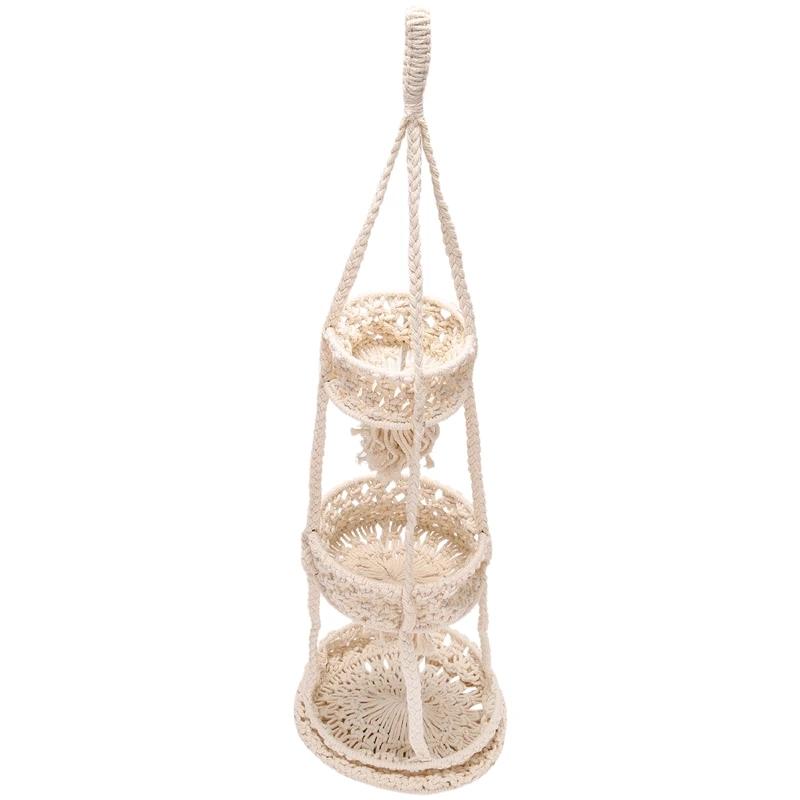 Promotion! 3 Tier Hanging Fruit Basket Bohemia Handmade Cotton Rope Woven Bohemia Handmade Basket
Promotion! 3 Tier Hanging Fruit Basket Bohemia Handmade Cotton Rope Woven Bohemia Handmade Basket