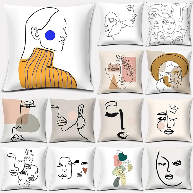 Home Decor Abstract Face Collection Pattern Print Square Polyester Pillowcase Sofa Car Cushion Cover funda de almohada
Home Decor Abstract Face Collection Pattern Print Square Polyester Pillowcase Sofa Car Cushion Cover funda de almohada