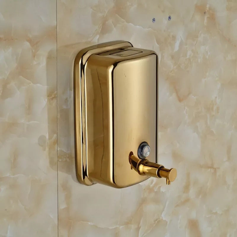 Stainless Steel Golden Bathroom Kitchen Soap Dispenser Wall Mounted 800ml Liquid Shampoo Bottle Soap Box
Stainless Steel Golden Bathroom Kitchen Soap Dispenser Wall Mounted 800ml Liquid Shampoo Bottle Soap Box