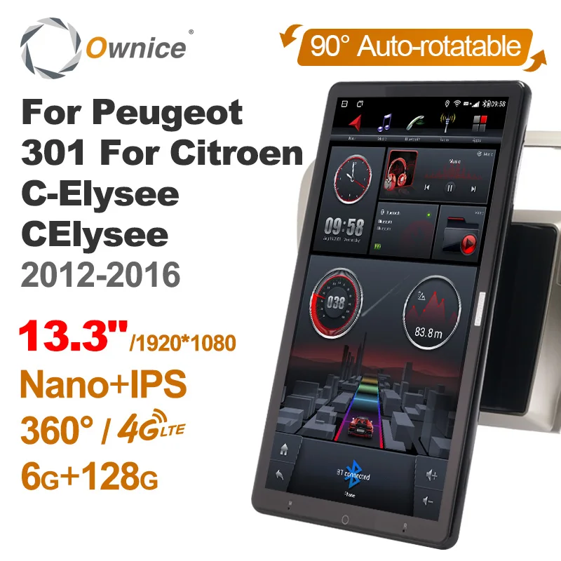 1920*1080 Nano Ownice Android 10.0 for Citroen Elysee 301 Car Radio Video Audio Unit 13.3" Rotatable 360 6G 128G Tesla Style
1920*1080 Nano Ownice Android 10.0 for Citroen Elysee 301 Car Radio Video Audio Unit 13.3" Rotatable 360 6G 128G Tesla Style