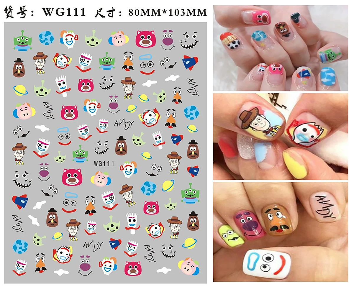 Toy Story Anime Character Nail Stickers Disney Stitch Nail Art Decoration Nail Slider Cartoon Mickey Mouse Nail Decal Manicure
Toy Story Anime Character Nail Stickers Disney Stitch Nail Art Decoration Nail Slider Cartoon Mickey Mouse Nail Decal Manicure