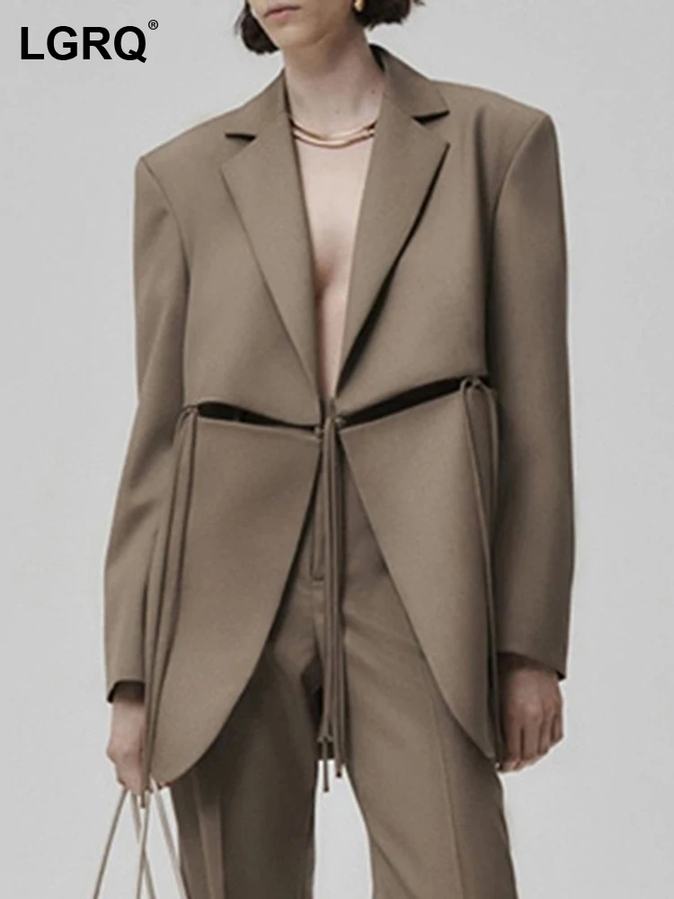 LGRQ Fashion Women's Blazer New Notched Long Sleeve Loose Patchwork Bandage Hollow Out Suit Jackets Female Autumn 2023 19J470
LGRQ Fashion Women's Blazer New Notched Long Sleeve Loose Patchwork Bandage Hollow Out Suit Jackets Female Autumn 2023 19J470