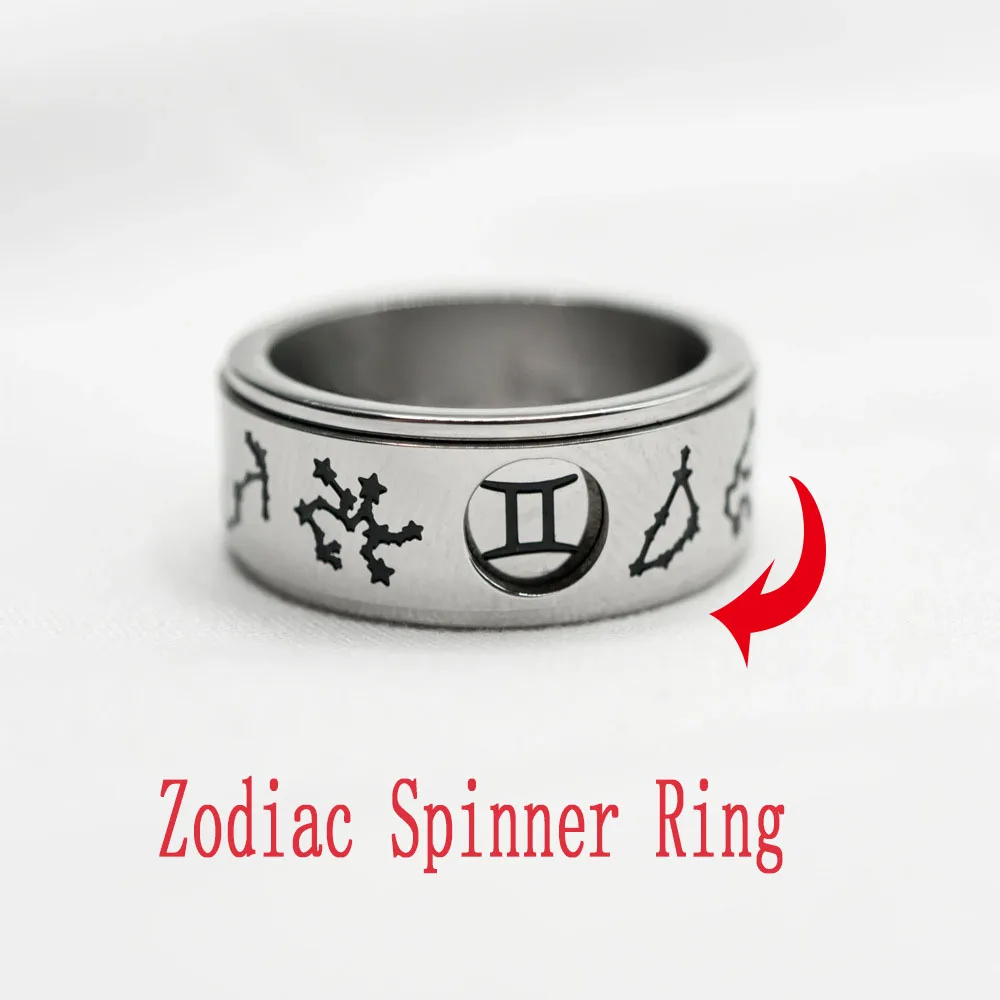 Stainless Steel 12 Constellation Anxiety Rings For Women Men Fidget Spinner Rings Rotatable Zodiac Rings Leo Aries Ring Jewelry
Stainless Steel 12 Constellation Anxiety Rings For Women Men Fidget Spinner Rings Rotatable Zodiac Rings Leo Aries Ring Jewelry