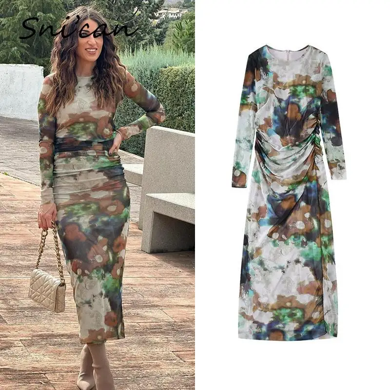 Женское платье с длинным рукавом, зеленое повседневное Сетчатое платье оверсайз с цветочным принтом, оборками и круглым вырезом, весна 2019
Женское платье с длинным рукавом, зеленое повседневное Сетчатое платье оверсайз с цветочным принтом, оборками и круглым вырезом, весна 2019