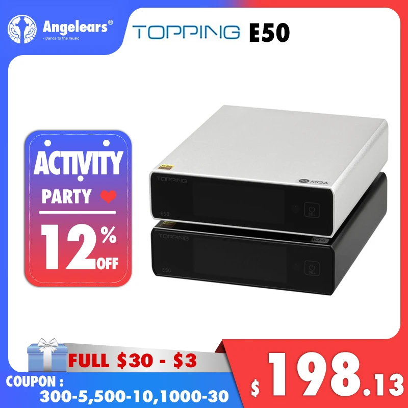 TOPPING E50 MQA Support DAC DSD256 ES9068AS XMOS XU216 Support USB/Optical/Coaxial input balanced/single-ended output with L50
TOPPING E50 MQA Support DAC DSD256 ES9068AS XMOS XU216 Support USB/Optical/Coaxial input balanced/single-ended output with L50