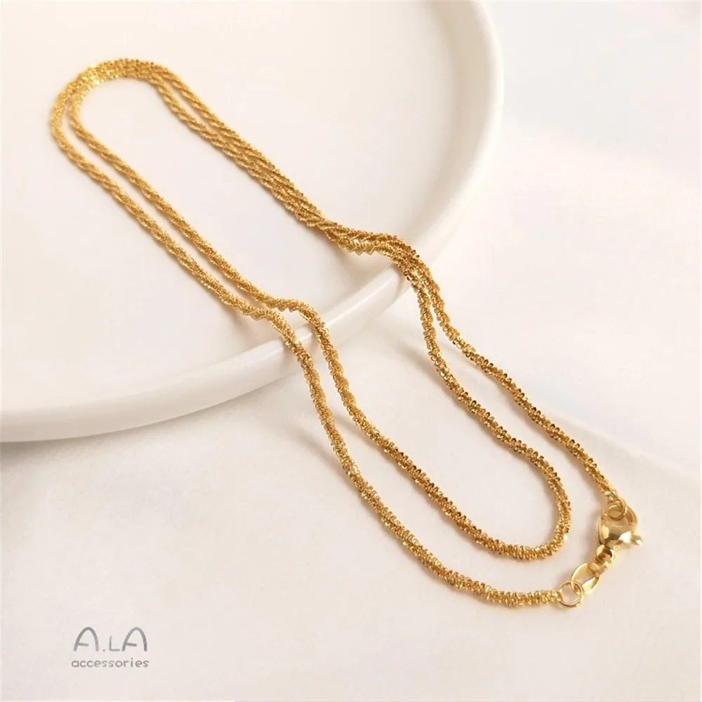 60cm long necklace 14K Gold Filled Plated twist chain Caterpillar Chopin chain sweater chain DIY pendant long chain
60cm long necklace 14K Gold Filled Plated twist chain Caterpillar Chopin chain sweater chain DIY pendant long chain