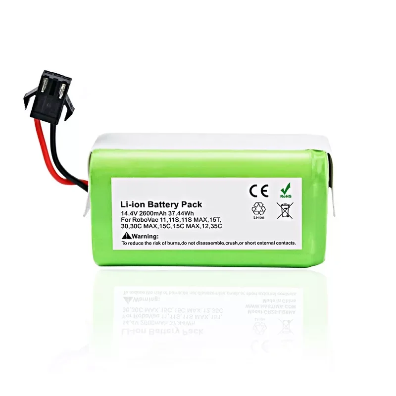 14.4V 2600mAh Li-ion Battery for Conga Excellence 990 1090 Ecovacs Deebot N79S N79 DN622 Eufy Robovac 11 11S 12 35C X500
14.4V 2600mAh Li-ion Battery for Conga Excellence 990 1090 Ecovacs Deebot N79S N79 DN622 Eufy Robovac 11 11S 12 35C X500