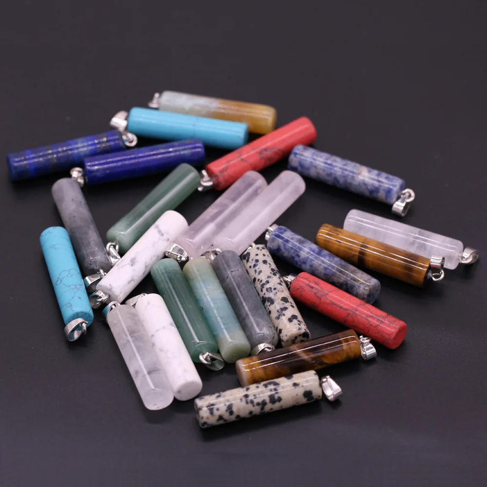 Natural Stone Pendant For Jewelry Making Rainbow Cylindrical Semi-precious DIY Necklace Handiwork Sewing Craft Accessory
Natural Stone Pendant For Jewelry Making Rainbow Cylindrical Semi-precious DIY Necklace Handiwork Sewing Craft Accessory
