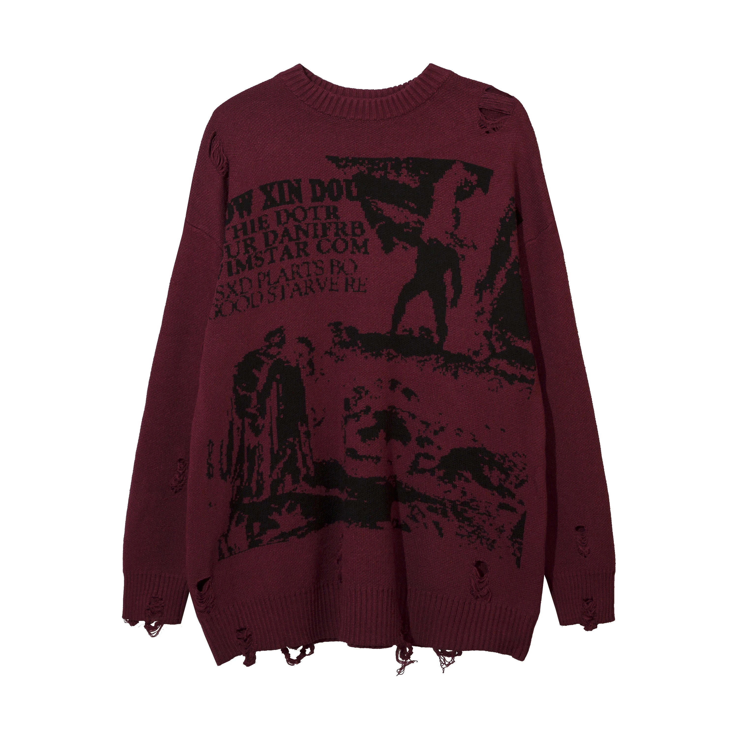 Myth Tale Printing Knit Sweaters Vintage Hip Hop Ripped Knitwears Oversized Mens Womens Black Red Round Patchwork Neck Pullovers
Myth Tale Printing Knit Sweaters Vintage Hip Hop Ripped Knitwears Oversized Mens Womens Black Red Round Patchwork Neck Pullovers