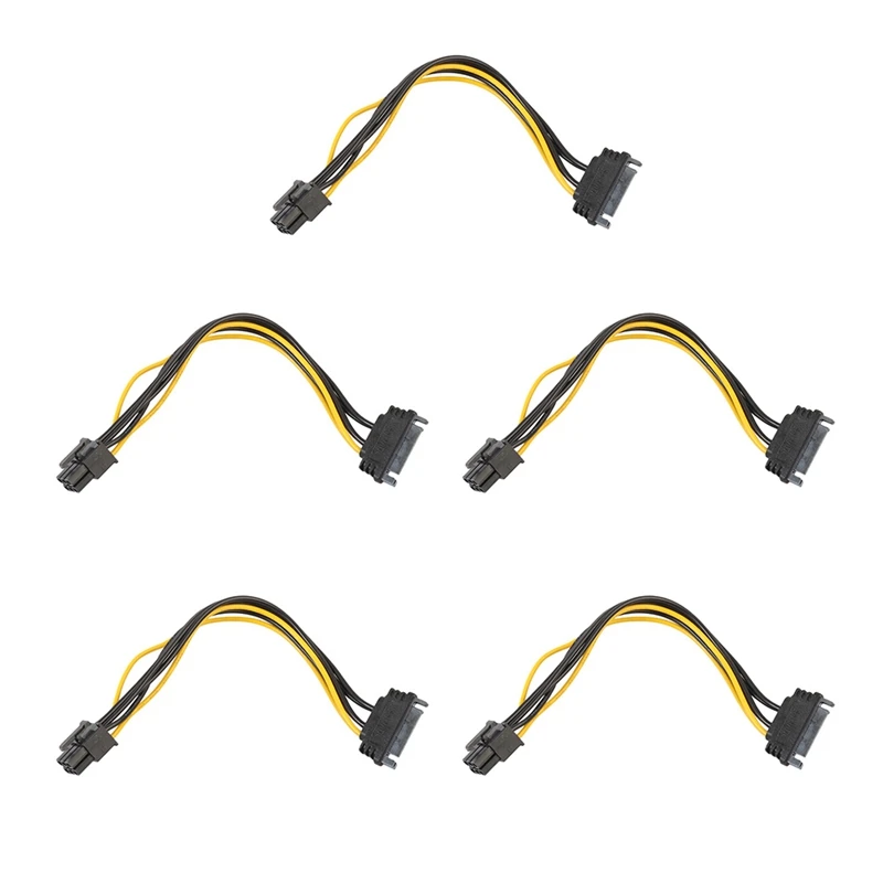 5PCS 20CM SATA To 6Pin Image Card Power Cable SATA 15Pin To 6Pin Pcie PCI-E PCI Express Adapter Power Supply Cable
5PCS 20CM SATA To 6Pin Image Card Power Cable SATA 15Pin To 6Pin Pcie PCI-E PCI Express Adapter Power Supply Cable