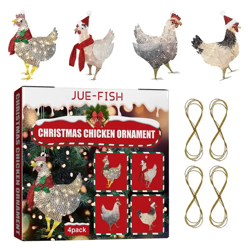 4Pcs/set Funny Scarf Chicken Decorations Christmas Tree Wooden Hanging Pendant For Christmas Tree Keychain
4Pcs/set Funny Scarf Chicken Decorations Christmas Tree Wooden Hanging Pendant For Christmas Tree Keychain