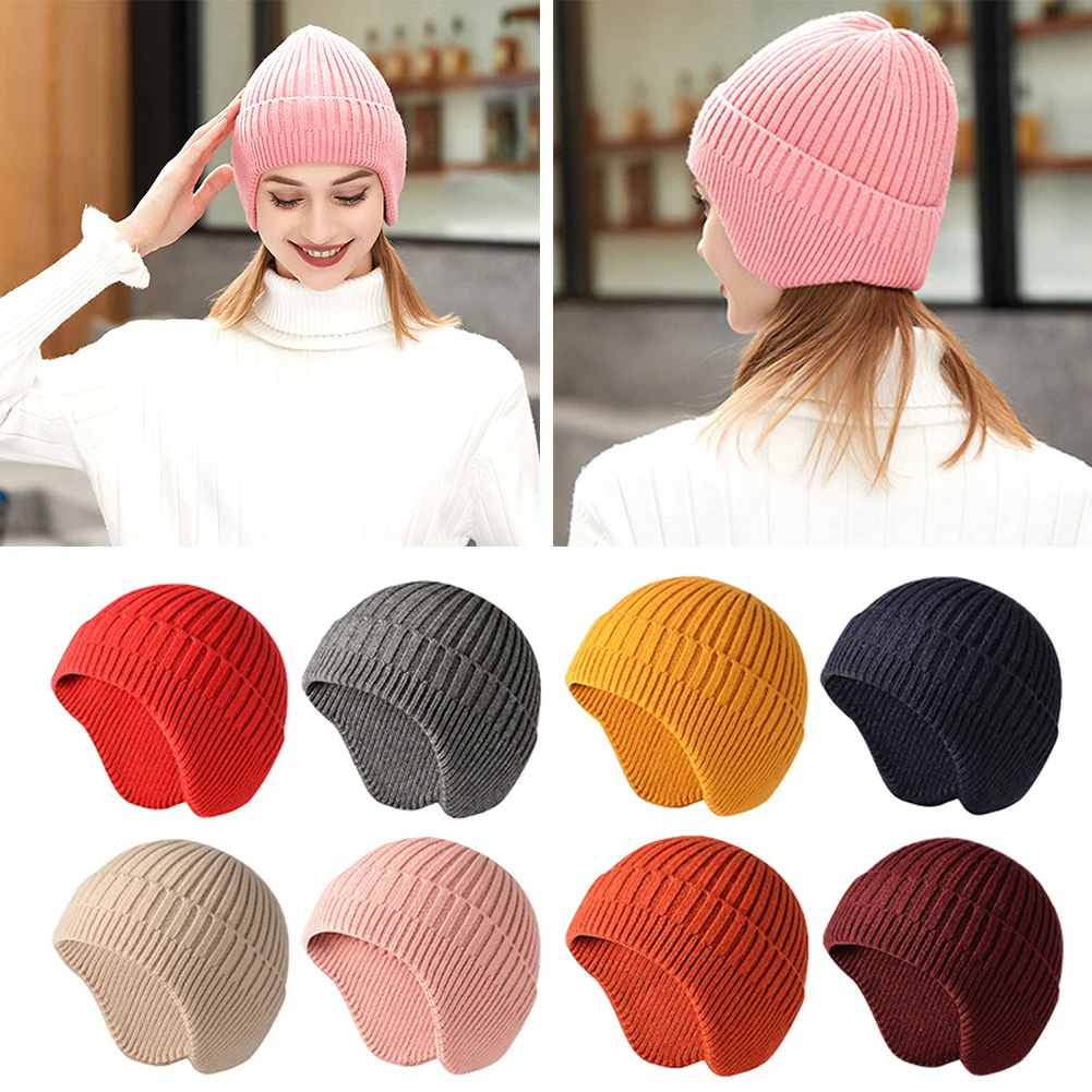 New Women Candy Colors Earflap Winter Hat Fashion Simple Knitted Hat Kpop Style Soft Beanie Hats Female Streetwear Cap
New Women Candy Colors Earflap Winter Hat Fashion Simple Knitted Hat Kpop Style Soft Beanie Hats Female Streetwear Cap