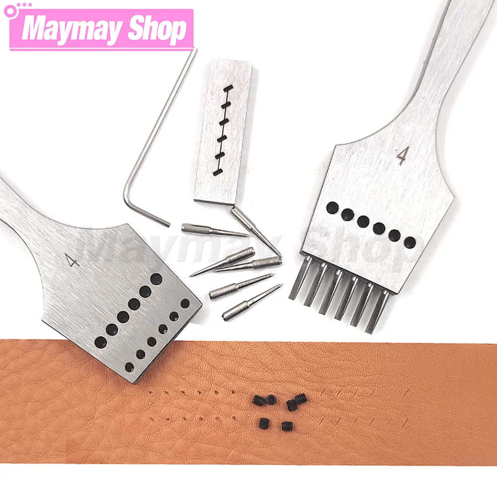 Leather Replaceable Head Chisels Stitching Silver Punch Tools for DIY Leather Craft Sewing Sharp Pricking Chisel Bevel Pointed 
Leather Replaceable Head Chisels Stitching Silver Punch Tools for DIY Leather Craft Sewing Sharp Pricking Chisel Bevel Pointed