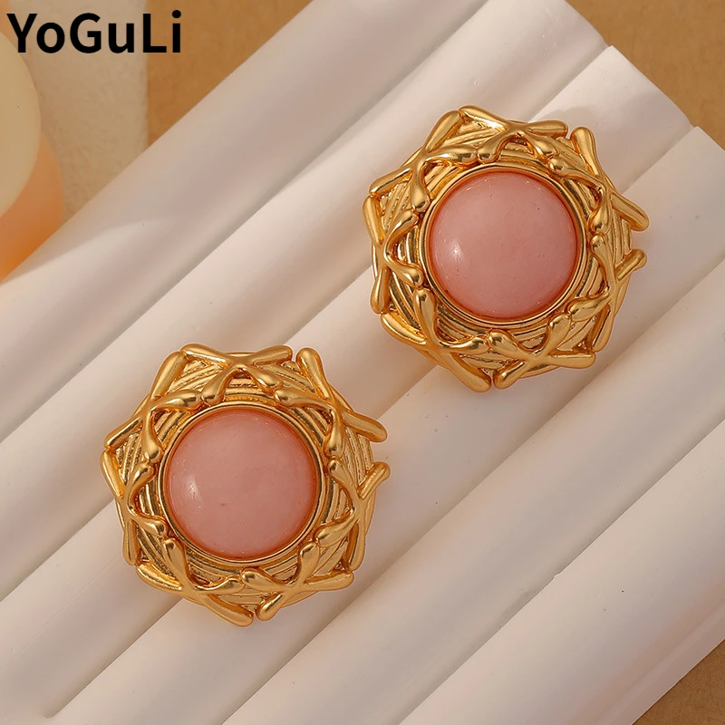 Trendy Jewelry 925 Silver Needle PInk Green Stone Earrings Hot Sale Popular Style Sweet Design Metal Stud Earrings For Women
Trendy Jewelry 925 Silver Needle PInk Green Stone Earrings Hot Sale Popular Style Sweet Design Metal Stud Earrings For Women