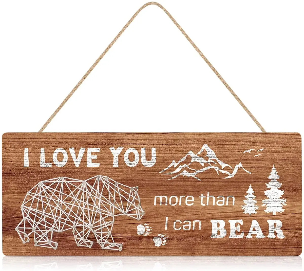

Надпись «я люблю вас больше, чем я могу вынести семейную любовь», деревянный знак, табличка, деревенский медведь ручной работы, художественн...