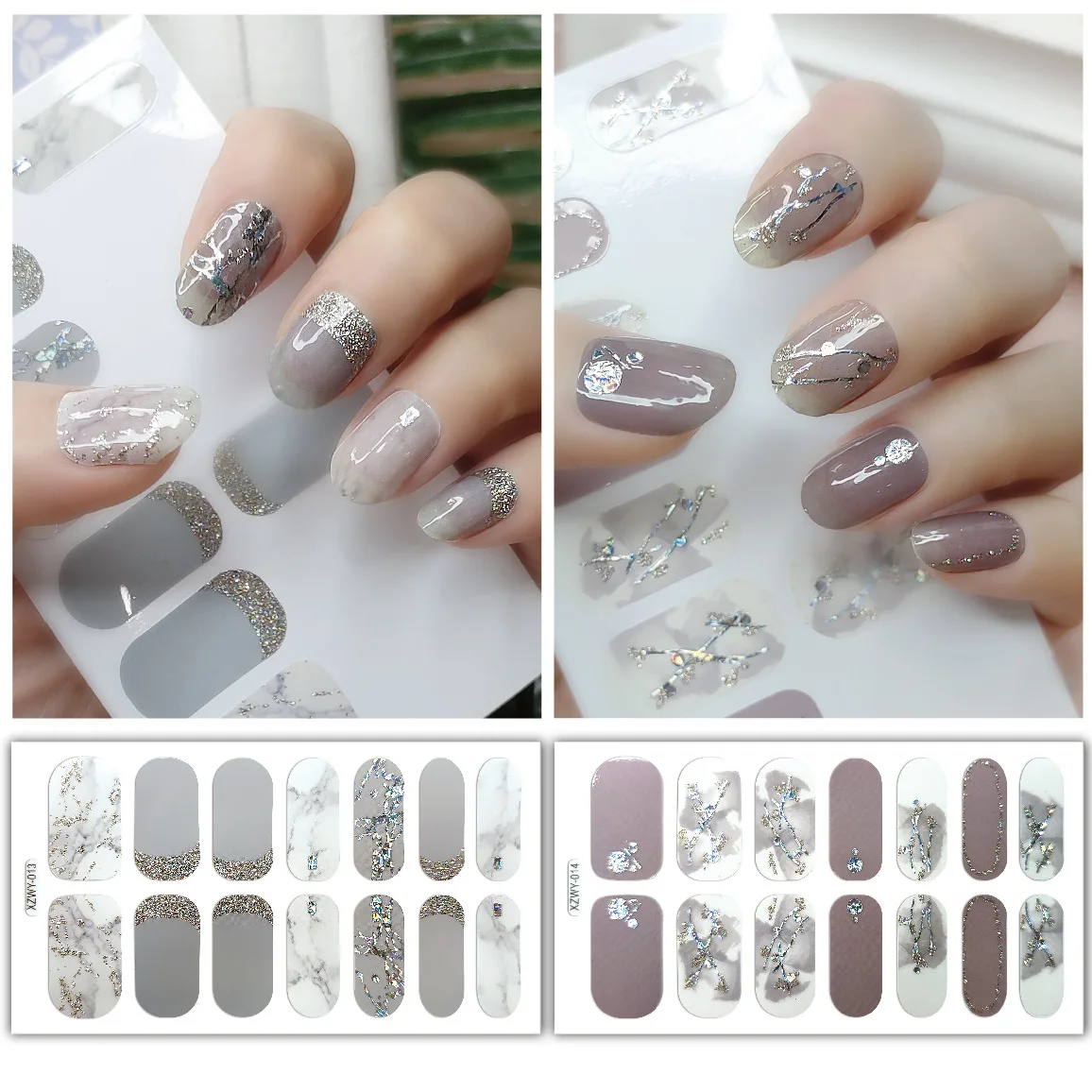 Самоклеящиеся наклейки для дизайна ногтей, 14 пальцев
Самоклеящиеся наклейки для дизайна ногтей, 14 пальцев