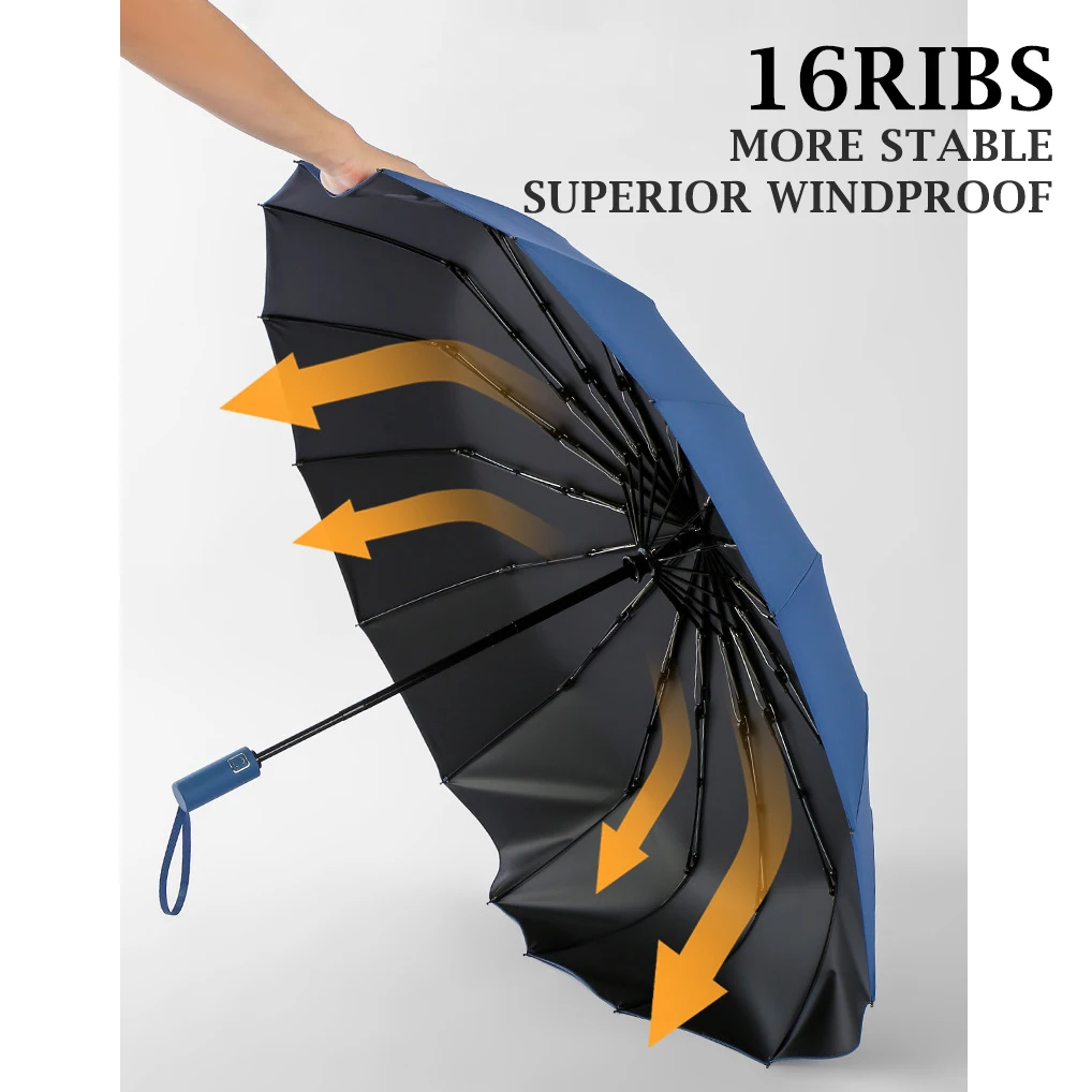16Ribs/12ribs Umbrellas Large Strong Fully Automatic Umbrella Folding Rain Men Women Luxury Business Male Umbrella Windproof 
16Ribs/12ribs Umbrellas Large Strong Fully Automatic Umbrella Folding Rain Men Women Luxury Business Male Umbrella Windproof