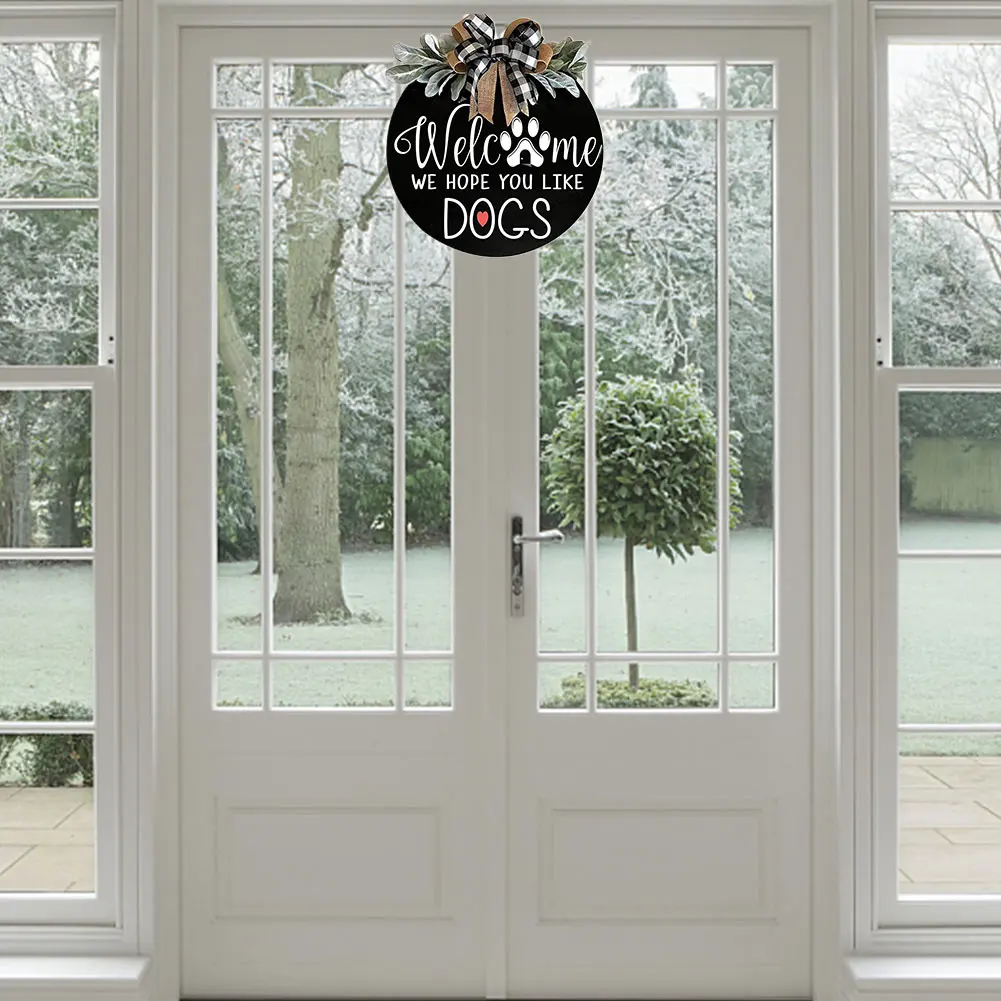 Welcome Sign Wreath We Hope You Like Dogs Hanger Indoor Outdoor Front Door With Bow Gift Porch Round Vertical Rustic Farmhouse
Welcome Sign Wreath We Hope You Like Dogs Hanger Indoor Outdoor Front Door With Bow Gift Porch Round Vertical Rustic Farmhouse