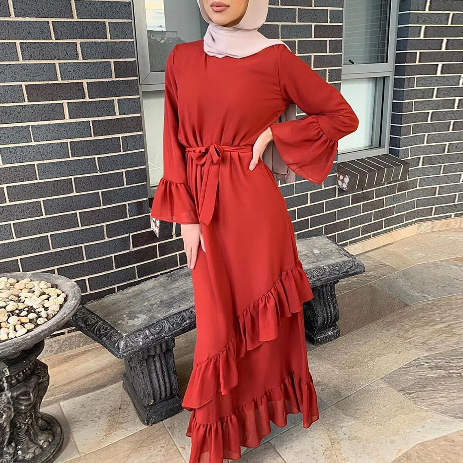 Loose Chiffon Long Sleeve Muslim Abaya Islamic Clothing Robe Party Dress Women Elegant Fashion Vestidos
Loose Chiffon Long Sleeve Muslim Abaya Islamic Clothing Robe Party Dress Women Elegant Fashion Vestidos
