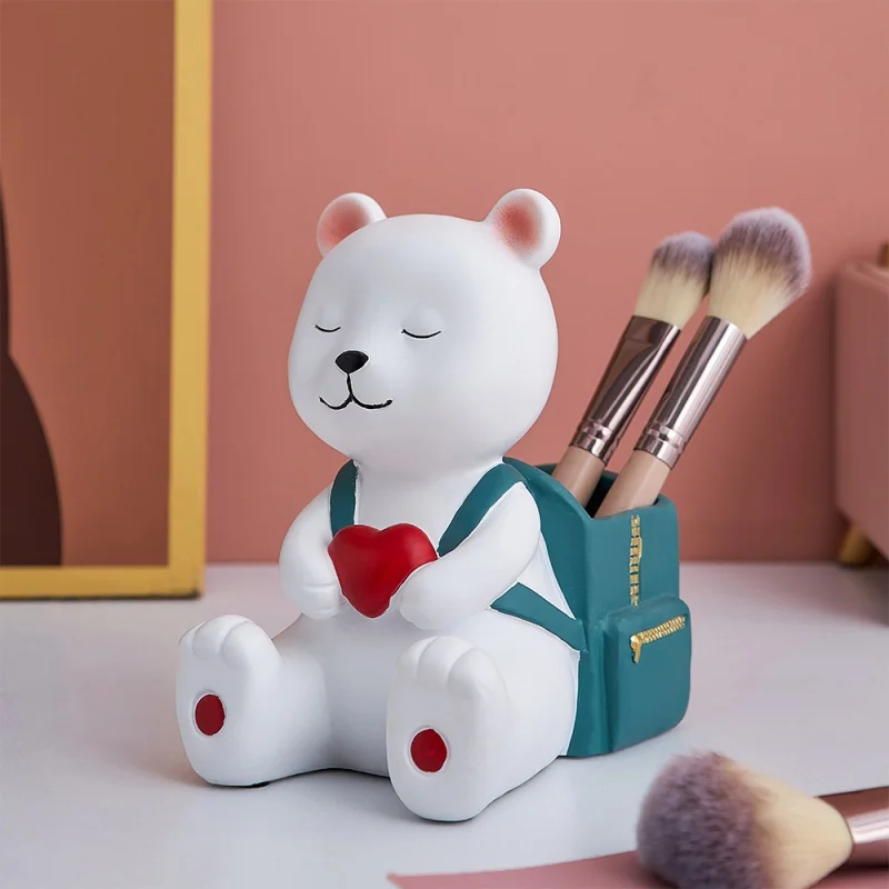Creative Bear Backpack Pen Holder Modern Cute Home Decoration Bedroom Desktop Cartoon Animal Figurine Decoration Accessories
Creative Bear Backpack Pen Holder Modern Cute Home Decoration Bedroom Desktop Cartoon Animal Figurine Decoration Accessories