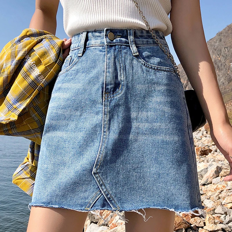 Irregular Women'S Summer Button Pocket Split High Waist Solid Color All-Match Fashion Temperament Bag Hip Denim A-Line Skirt
Irregular Women'S Summer Button Pocket Split High Waist Solid Color All-Match Fashion Temperament Bag Hip Denim A-Line Skirt