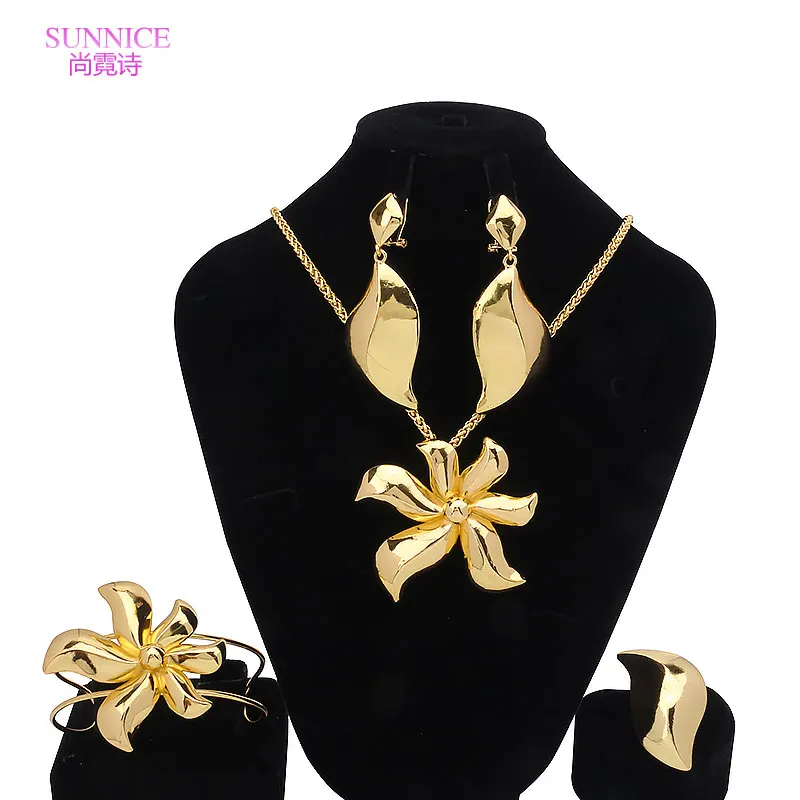 SUNNICE 18k Gold Plated Jewelry Set Fashion Women Big Pendant Windmill Shape Necklace Earrings Sets African Bracelet Ring
SUNNICE 18k Gold Plated Jewelry Set Fashion Women Big Pendant Windmill Shape Necklace Earrings Sets African Bracelet Ring