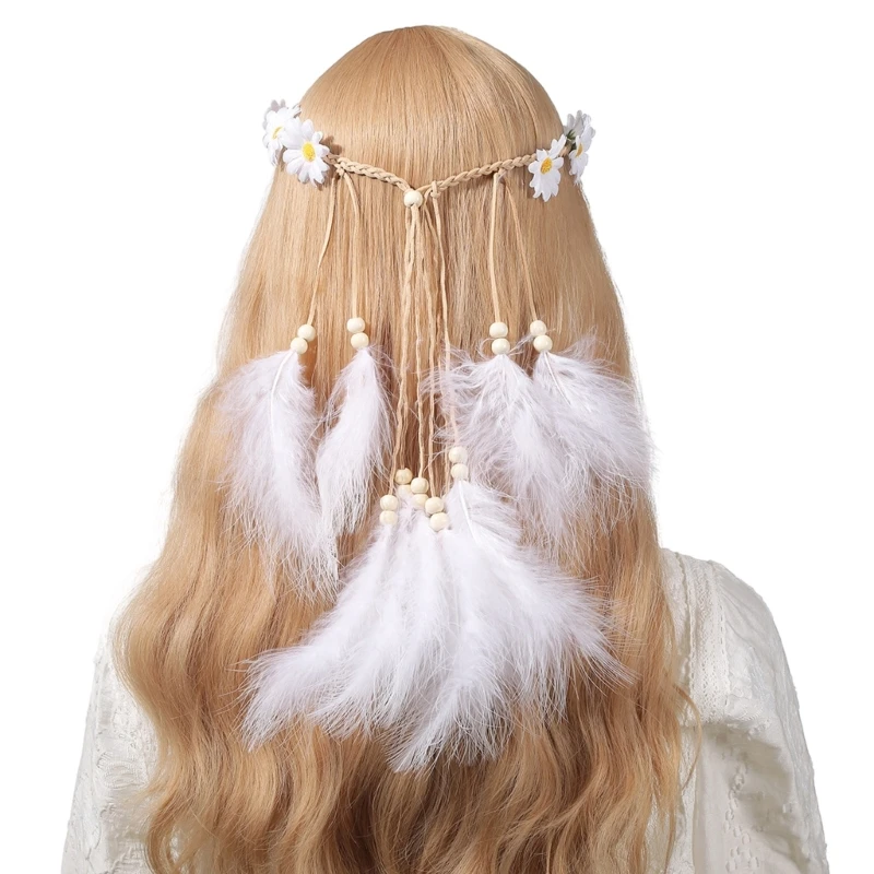 Ethnic Style Hair Hoop White Feather Decors Headband Girls Halloween Headband
Ethnic Style Hair Hoop White Feather Decors Headband Girls Halloween Headband